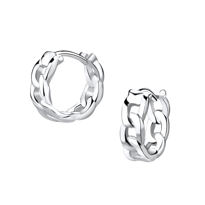 Joy|S - Zilveren oorringen gourmet schakel 1.1 cm