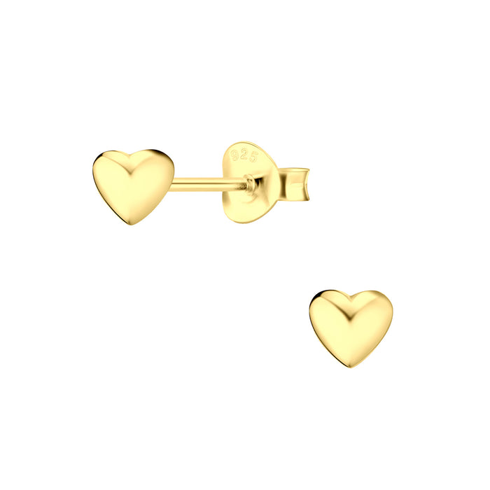 Joy|S - Zilveren hartjes oorbellen - 5 mm - massief - goudplating