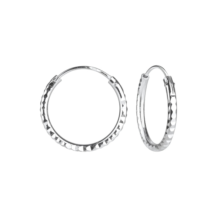 Joy|S - Zilveren oorringen - 16 mm - diamond cut