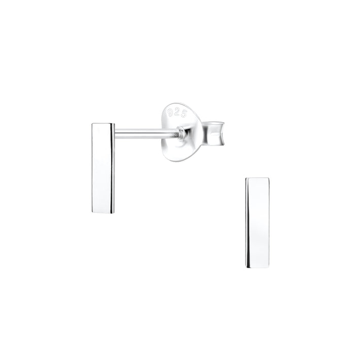 Joy|S - Zilveren bar / staaf oorbellen - 2 x 8 mm - gepolijst