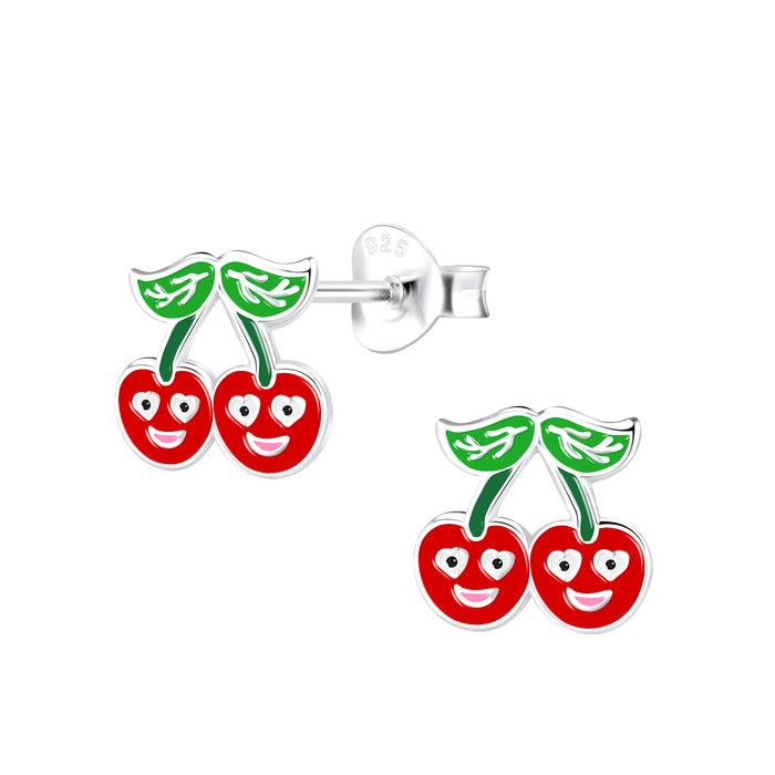 Joy|S - Zilveren kers oorbellen - 8 mm - t88