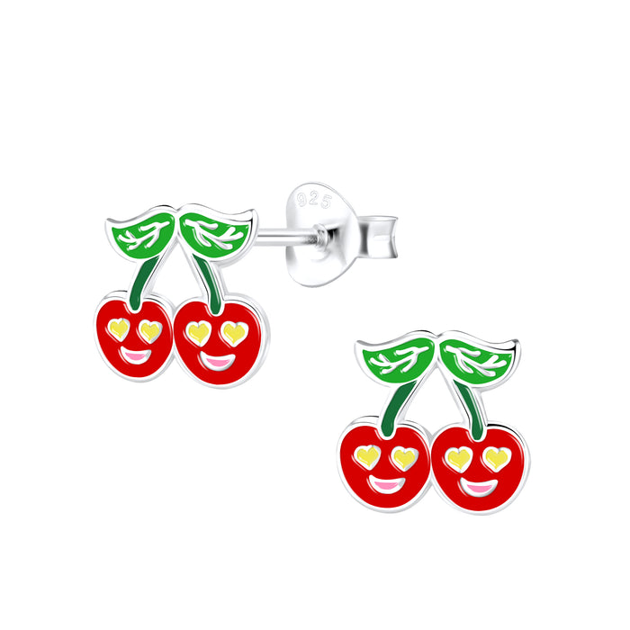 Joy|S - Zilveren kers oorbellen - 8 mm - t54