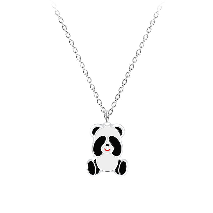 Joy|S - Zilveren panda hanger met ketting - 36 cm + 5 cm extension