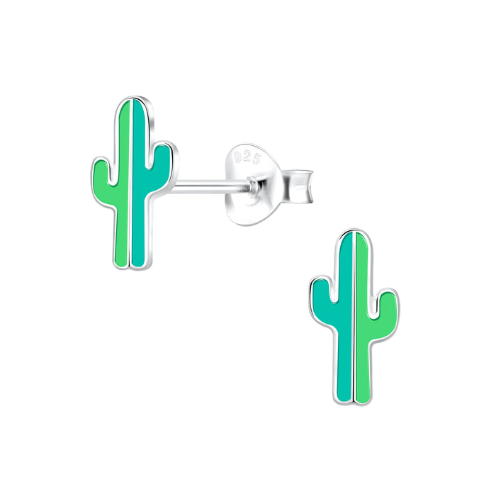 Joy|S - Zilveren cactus oorbellen - 5 x 10 mm