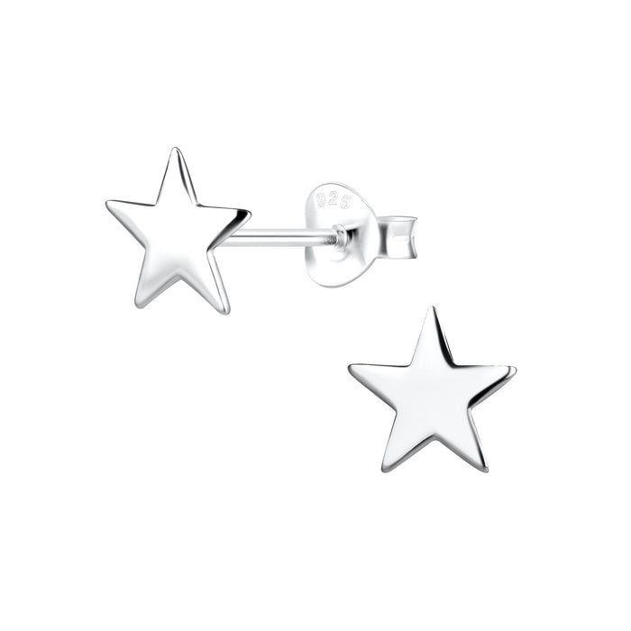 Joy|S - Zilveren ster oorbellen - 8 mm - basic egaal