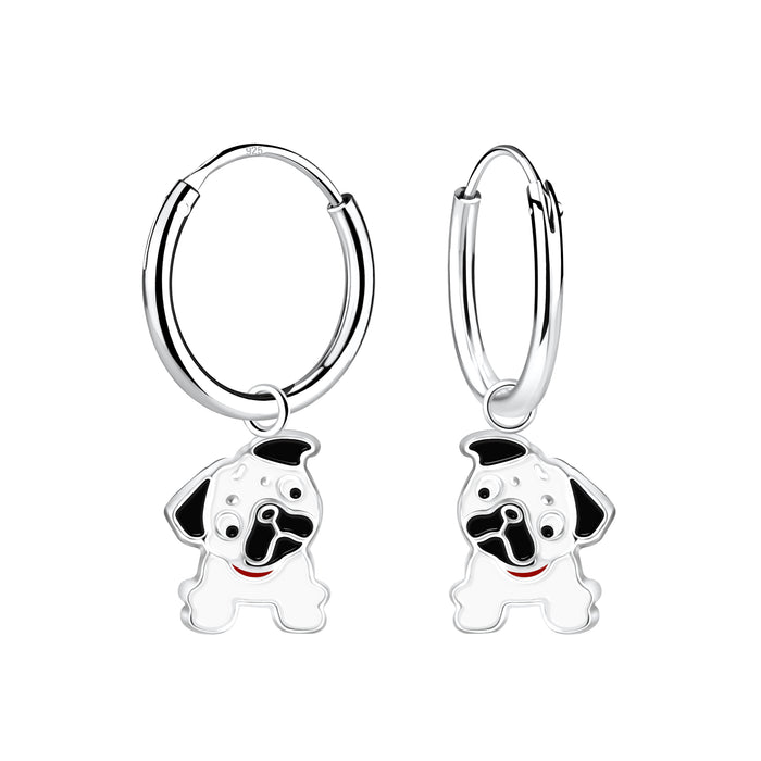 Joy|S - Zilveren hond bedel oorbellen - oorringen - hondje kinderoorbellen - sterling zilver 925
