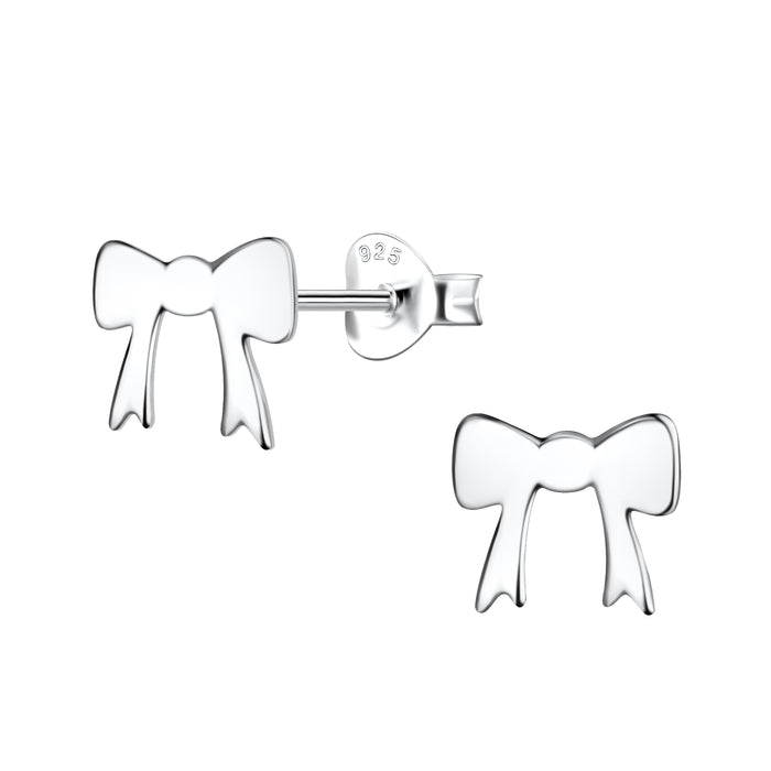 Joy|S - Zilveren strikje oorbellen - zilver - egaal gepolijst - 8 x 7 mm - sterling zilver 925