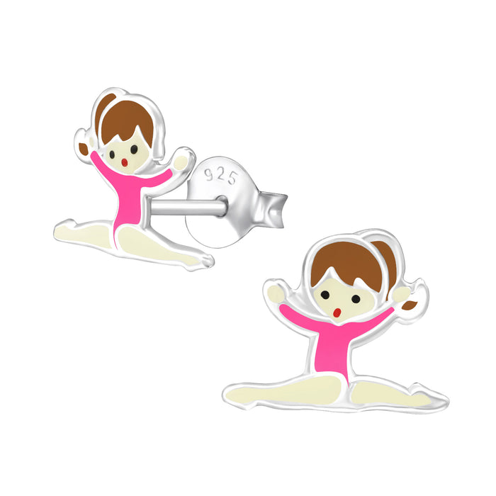 Joy|S - Zilveren ballerina turnster danseres oorbellen 10 x 8 mm