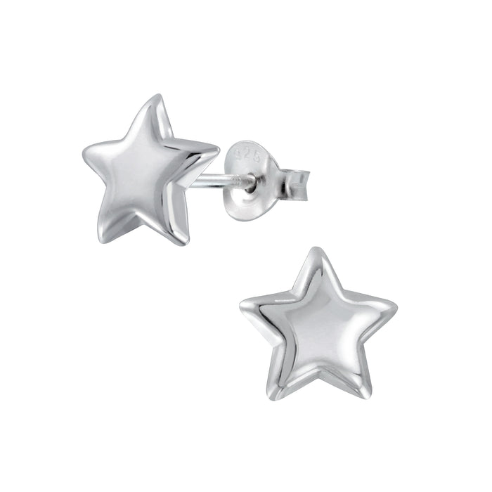 Joy|S - Zilveren ster oorbellen - 9 mm - oorknoppen