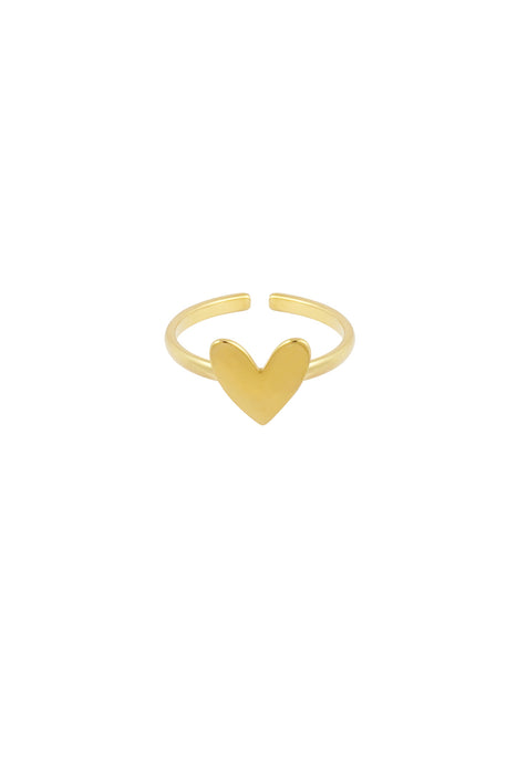 Joy Ibiza - hartje ring - verstelbaar - bohemian style - stainless steel - ip/pvd goldplated