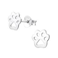 Joy|S - Zilveren kat hond dierenpoot oorbellen - 7 mm
