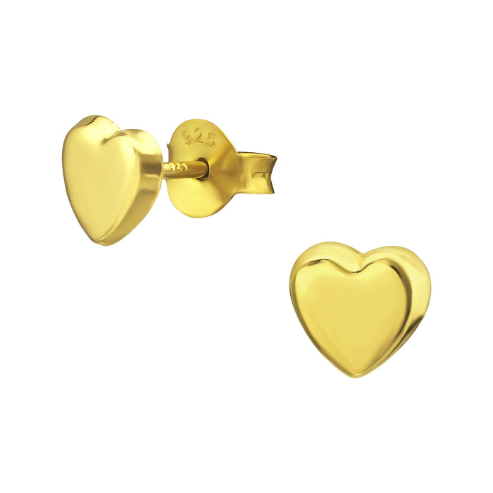 Joy|S - Zilveren hartje oorbellen - 6.5 mm - goudplating