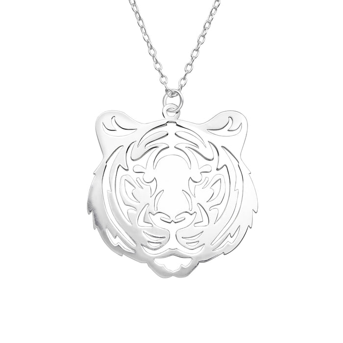 Joy|S - Zilveren tijger hanger met ketting 45 cm