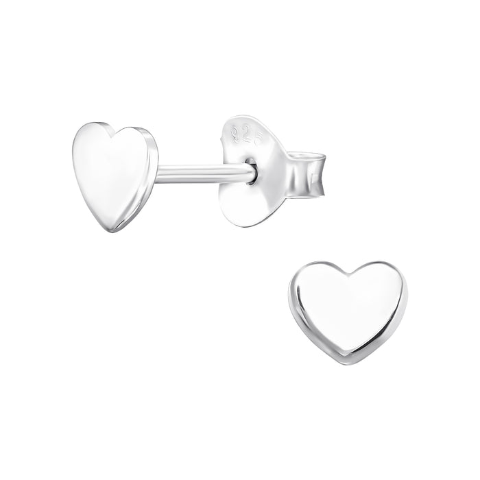Joy|S - Zilveren hartje oorbellen voor kinderen - 5 x 4 mm - gepolijst - oorknoppen - kinderoorbellen - sterling zilver 925