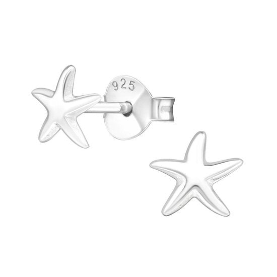 Joy|S - Zilveren zeester oorbellen 6 mm ster