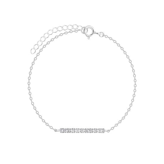 Joy|S - Zilveren kristal bar (staaf) van kristal armband