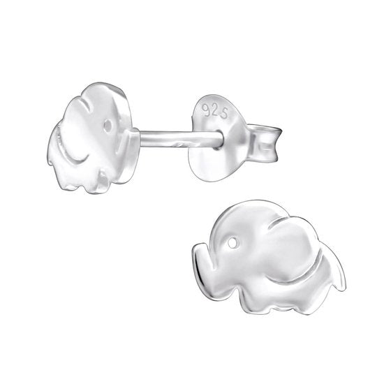 Joy|S - Zilveren baby olifant oorbellen 8 x 6 mm