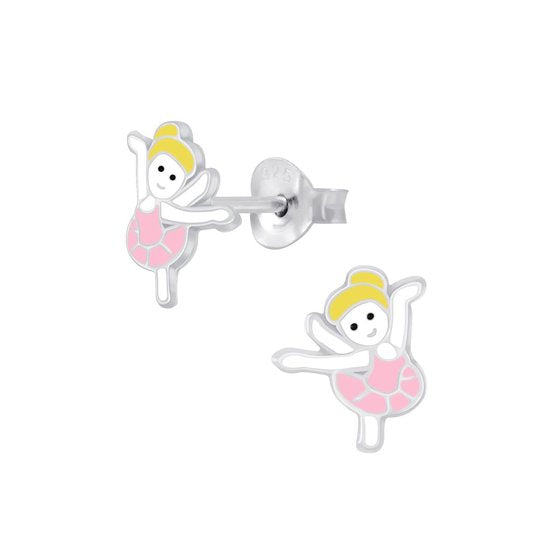 Joy|S - Zilveren ballerina danseres oorbellen 8 mm