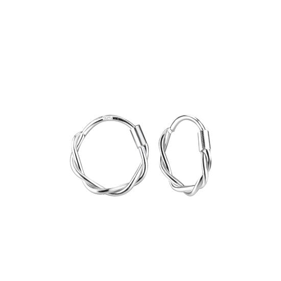 Joy|S - Zilveren oorringen 11 mm twisted