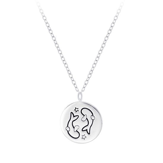 Joy|S - Zilveren sterrenbeeld Pisces Vissen hanger met ketting