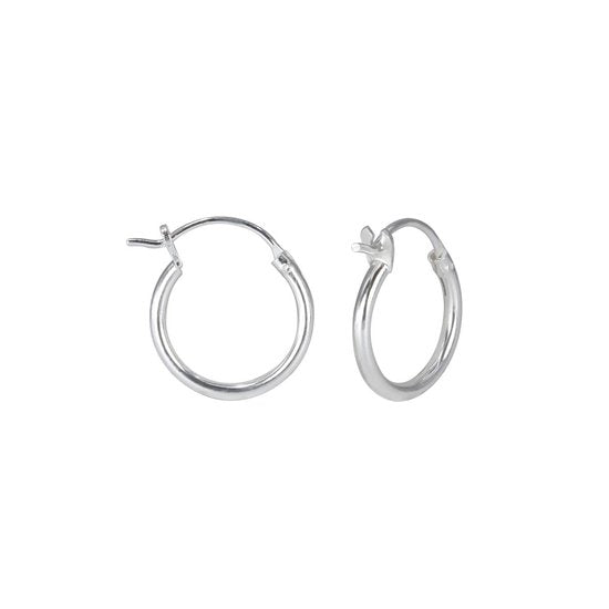Joy|S - Zilveren 14 mm oorringen - Franse sluiting