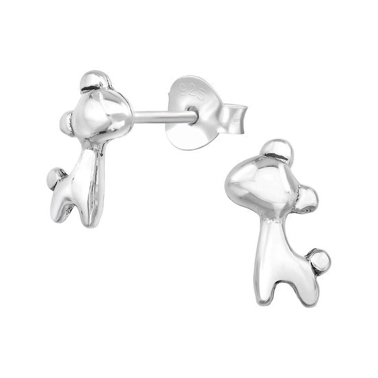 Joy|S - Zilveren giraf oorbellen - 6 x 9 mm - massief
