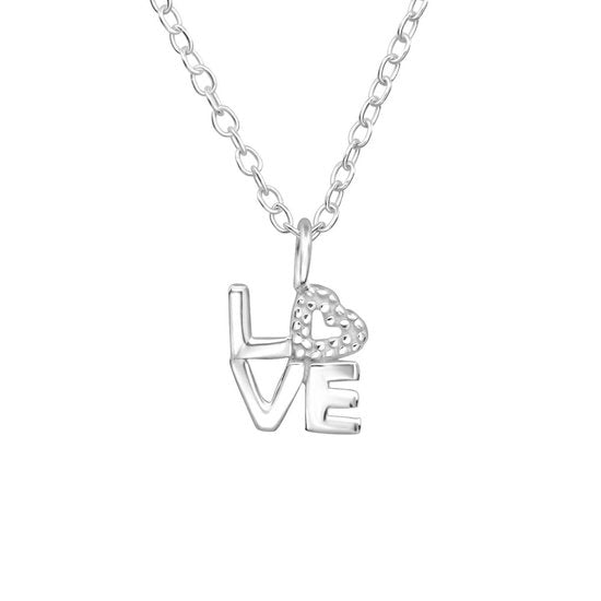Joy|S - Zilveren Love hanger met hartje - ketting