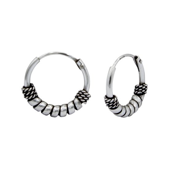 Joy|S - Zilveren Bali oorbellen 12 mm