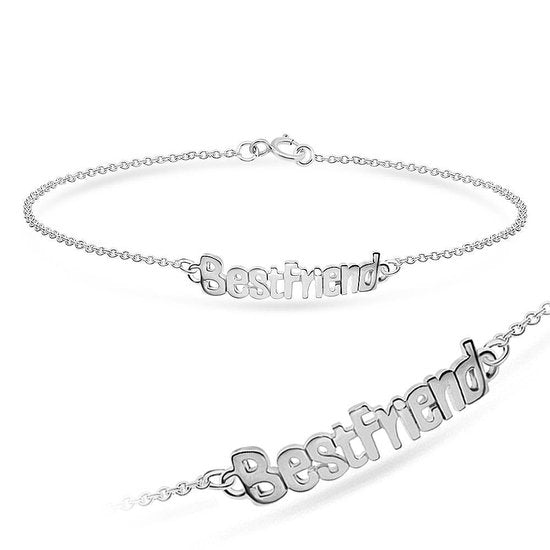 Joy|S - Zilveren Best Friend armband 18 cm BFF
