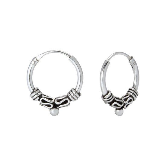 Joy|S - Zilveren Bali oorbellen 12 mm oorringen