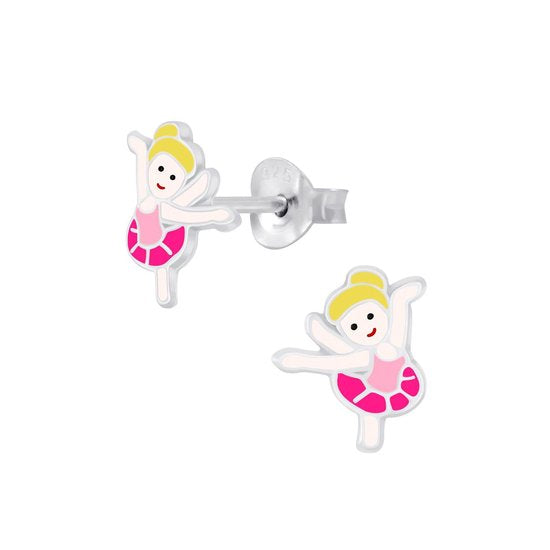 Joy|S - Zilveren ballerina ballet danseres oorbellen