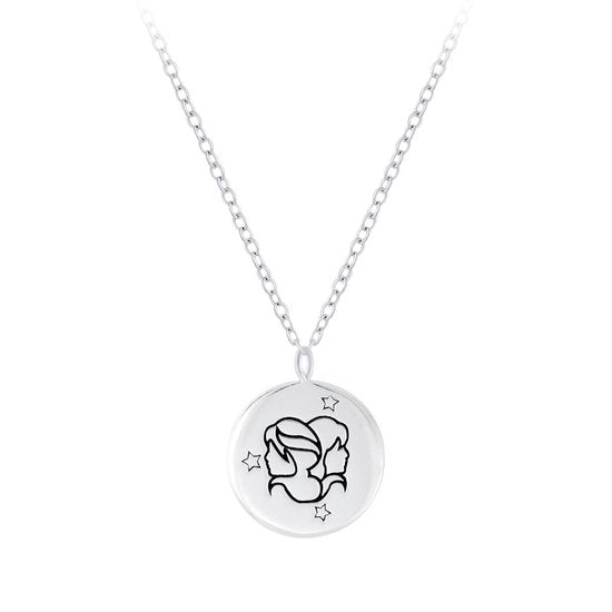 Joy|S - Zilveren sterrenbeeld Gemini Tweeling(en) hanger met ketting