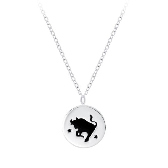 Joy|S - Zilveren sterrenbeeld Taurus Stier hanger met ketting