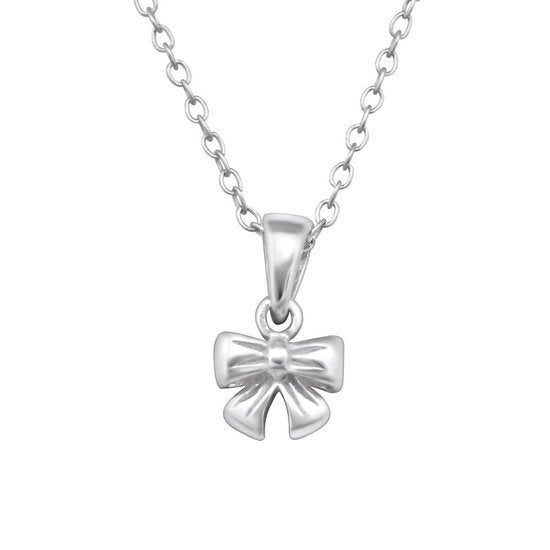 Joy|S - Zilveren strikje hanger 6 x 5 mm met ketting 39 cm - Sterling zilver 925