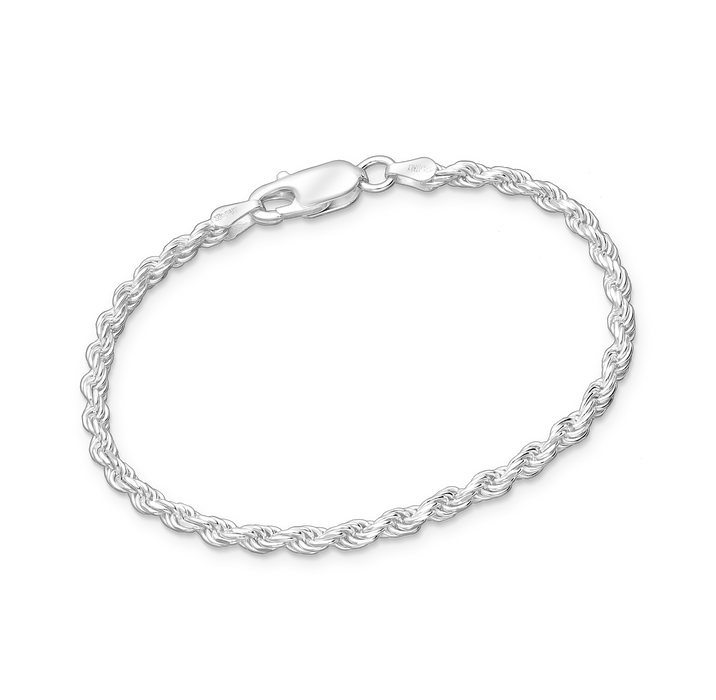 Joy|S - Zilveren armband - rope chain schakel - 18.75 cm / 3.5 mm