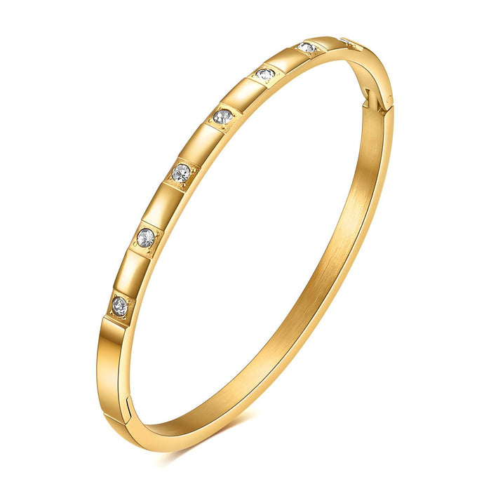 Joy Ibiza - bangle armband - waterproof - zirkonia - 60 mm - bohemian style - stainless steel - ip/pvd goldplated - hypoallergeen - geen verkleuring incl garantie - t41