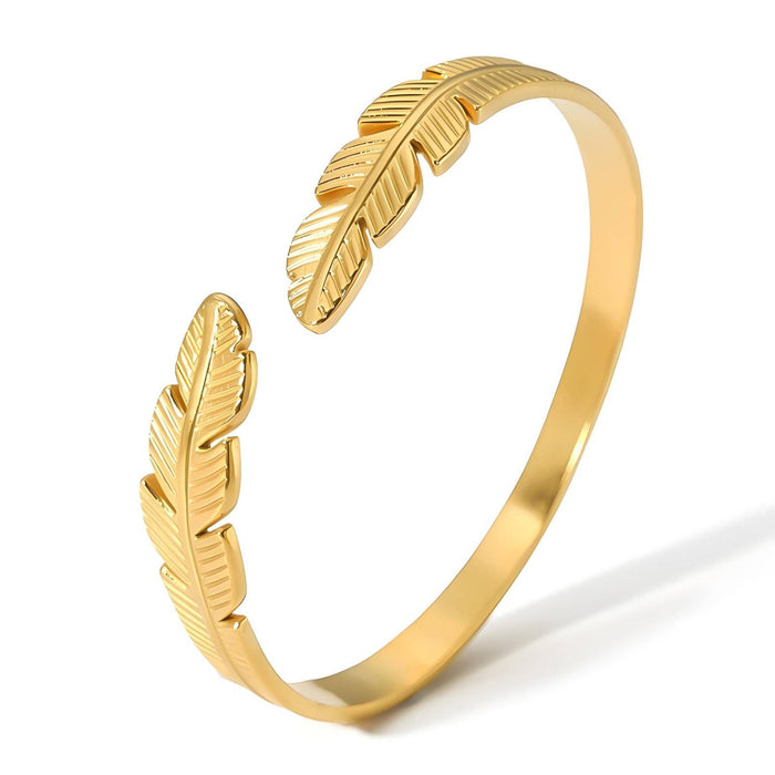 Joy Ibiza - Veer bangle armband - waterproof - 60 mm / 10 mm - bohemian style - stainless steel - ip/pvd goldplated - hypoallergeen - geen verkleuring incl garantie - t26