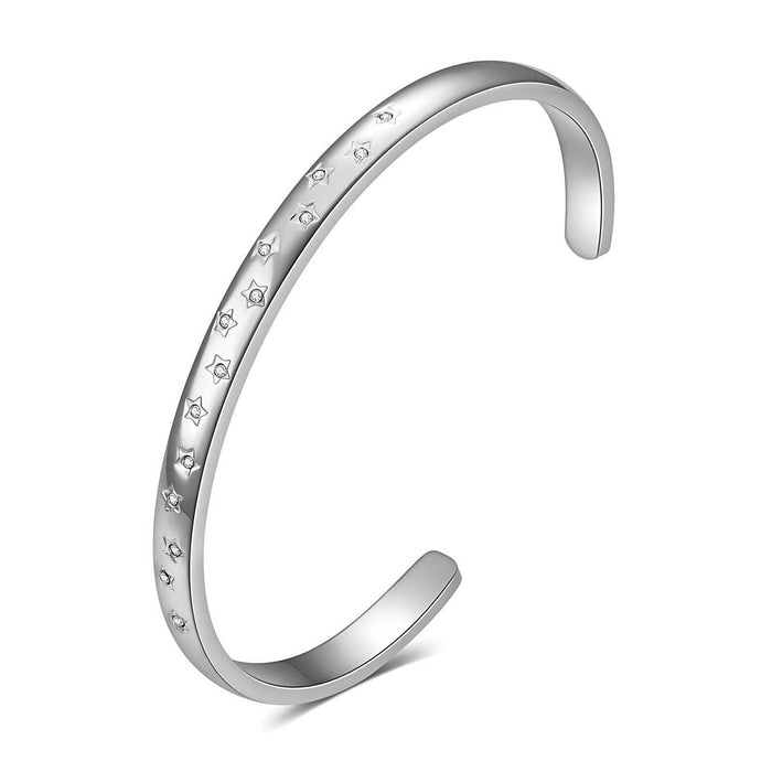 Joy Ibiza - ster bangle armband met sterretjes- waterproof - 60 mm / 5 mm - bohemian style - stainless steel - ip/pvd - hypoallergeen - geen verkleuring incl garantie - t71