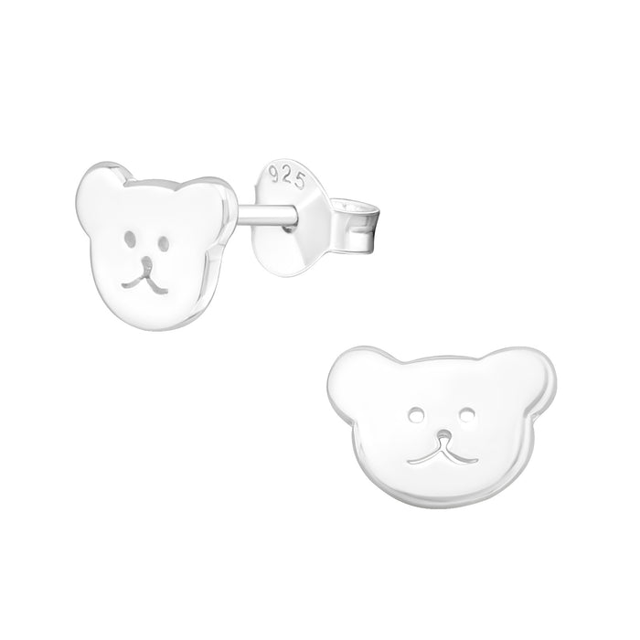 Joy|S - Zilveren beer oorbellen - 9 x 6 mm - massief - zilver - oorknoppen
