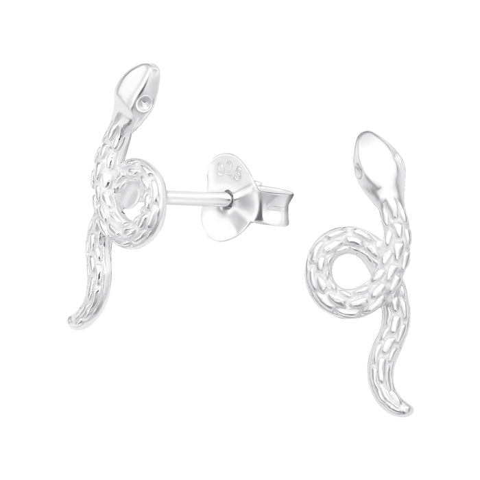 Joy|S - Zilveren slang oorbellen - 5 x 14 mm - oorknoppen zilver massief