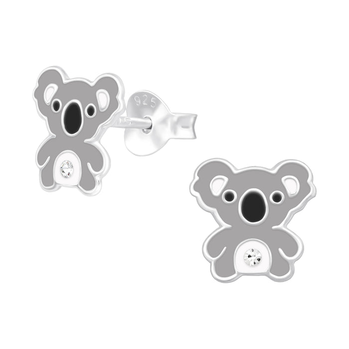 Joy|S - Zilveren koala oorbellen - 9 mm
