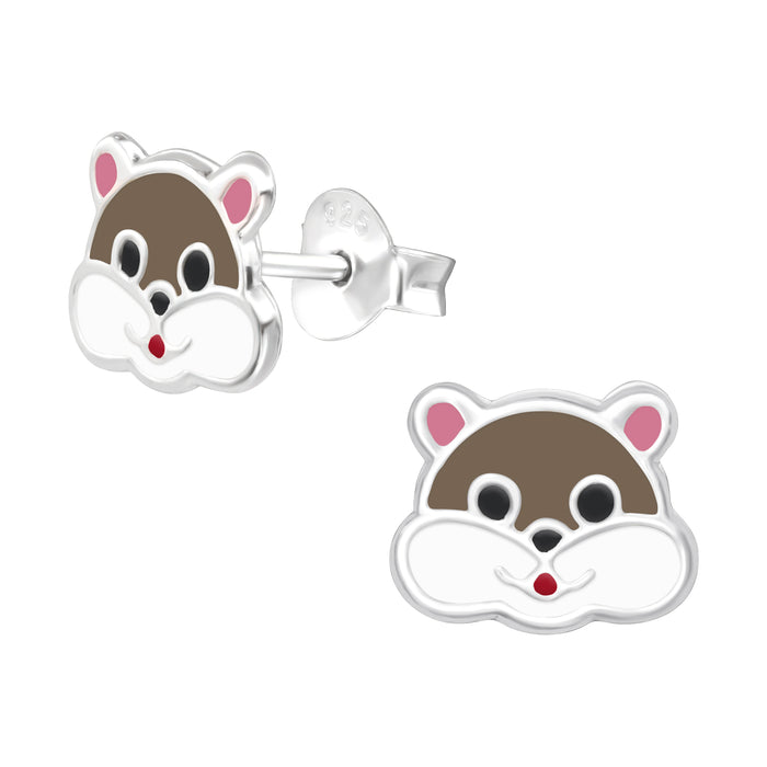 Joy|S - Zilveren hamster oorbellen - 9 x 7 mm