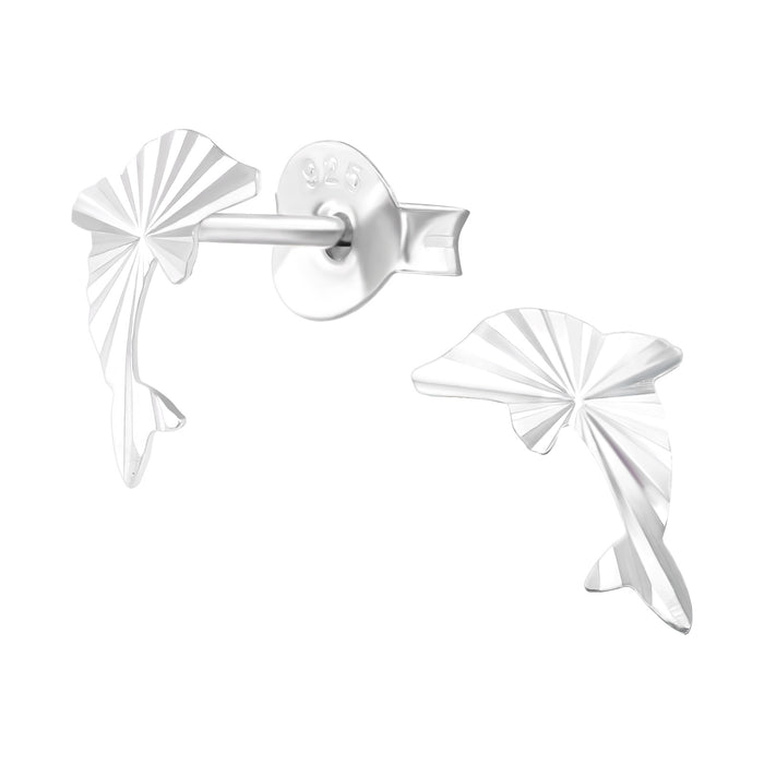 Joy|S - Zilveren dolfijn oorbellen - 9 x 6 mm - classic cut - oorknoppen