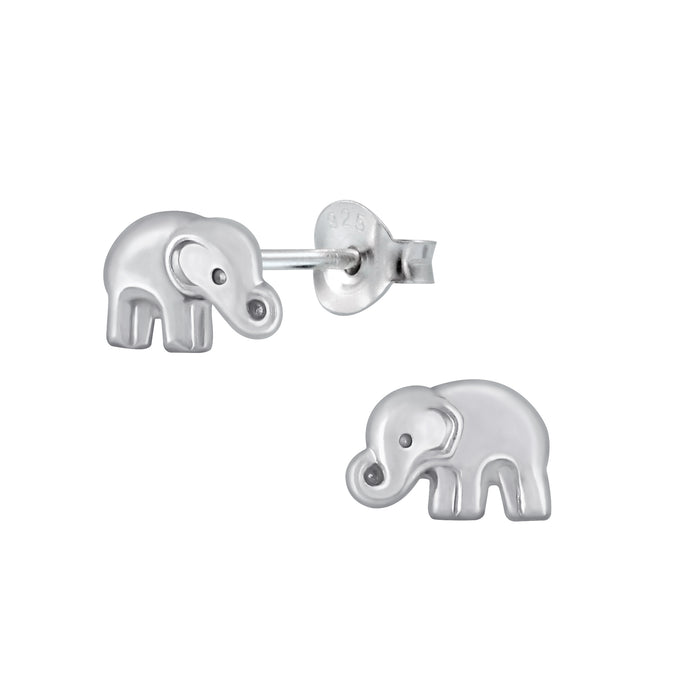 Joy|S - Zilveren olifantje oorbellen - 6 x 8 mm - baby olifant