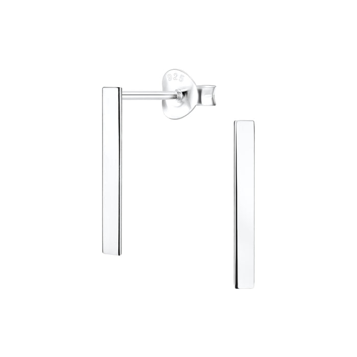 Joy|S - Zilver bar / staaf oorbellen - 2 x 15 mm - gepolijst