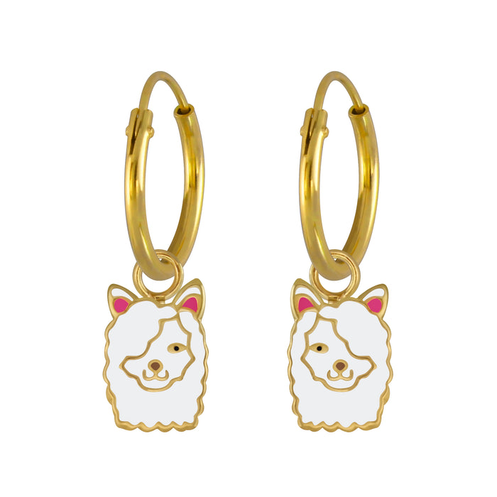 Joy|S - Zilveren Alpaca lama bedel oorbellen - goudplating