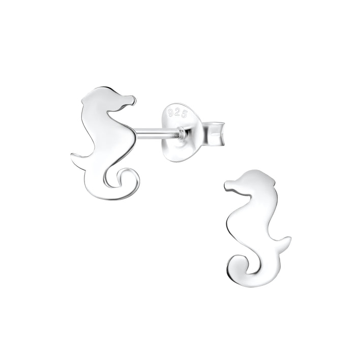Joy|S - Zilveren zeepaardje oorbellen 6 x 9 mm egaal