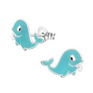 Joy|S - Zilveren walvis oorbellen 11 mm blauw