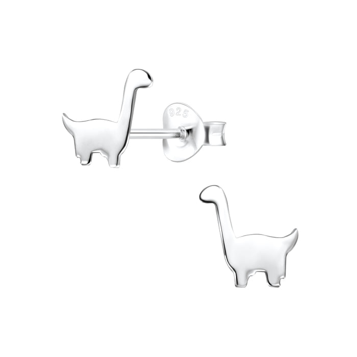 Joy|S - Zilveren dino oorbellen - gepolijst - dinosaurus 7 x 8 mm