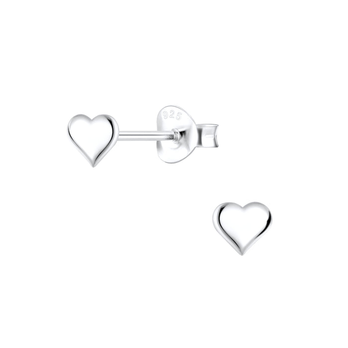 Joy|S - Zilveren hartje oorbellen - 5 x 4 mm - gepolijst - kinderoorbellen